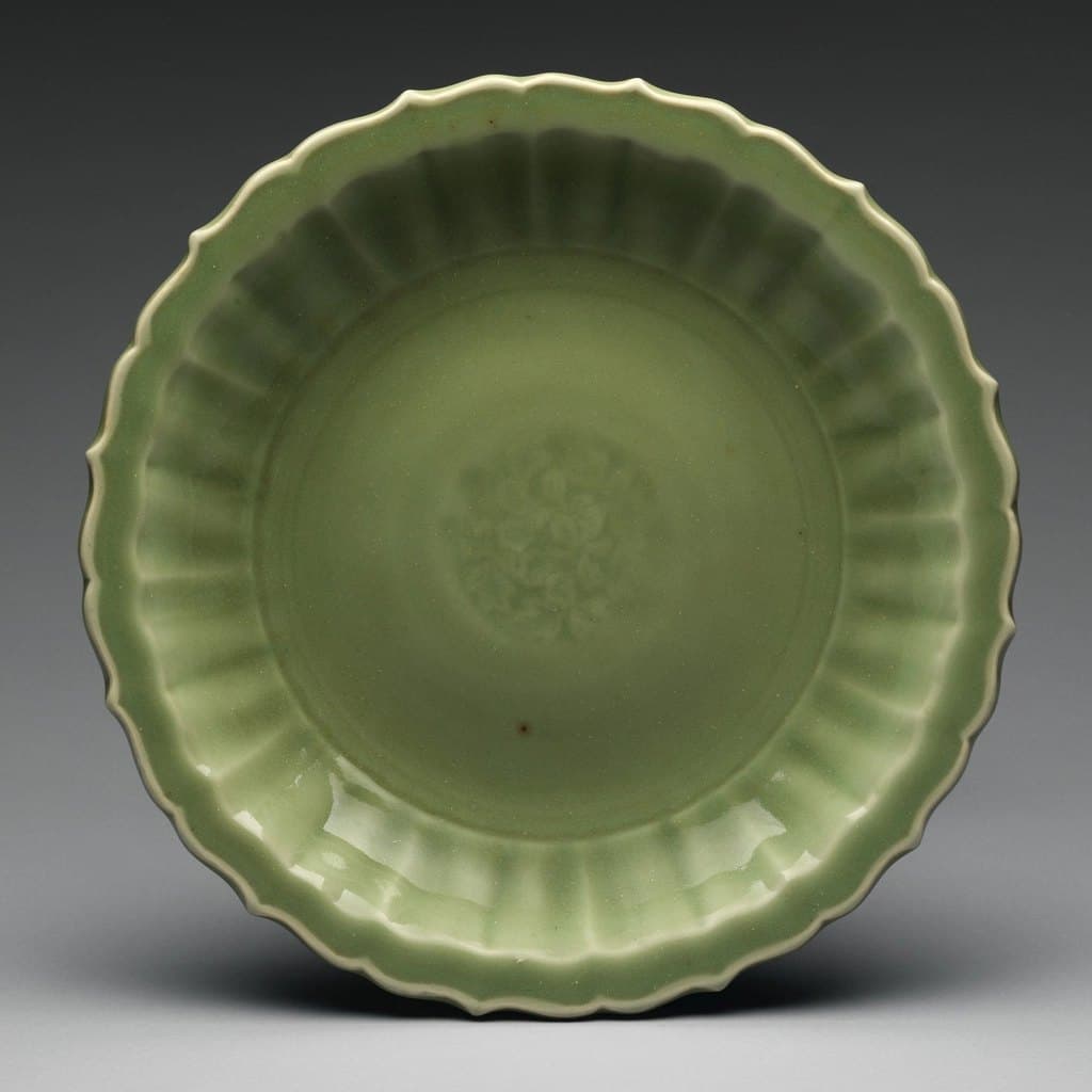 Celadon Fluted Plate Set